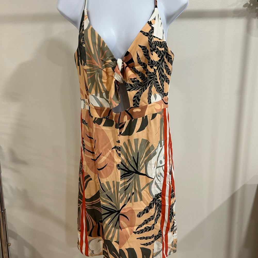 FARM Rio Leafy Orange and Green Mini Dress